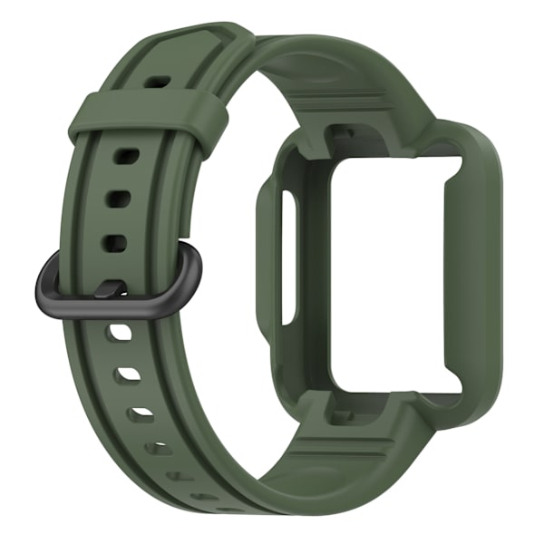 Passer til Redmi 1/Mi Watch Lite/Redmi 2/Mi Watch2 Lite Monokrom Silikon Integreret Urrem Dark Green