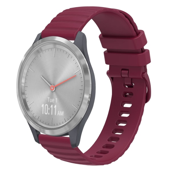 18 mm:n silikonikellon watch Garmin Vivomove 3s:lle Wine Red