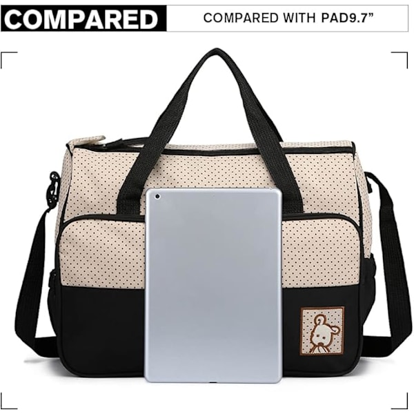 5 stk./sæt, Trendy Polka Dot Multifunktionel Mor Taske, Stor Kapacitet Crossbody Mor Taske - Kaffefarve