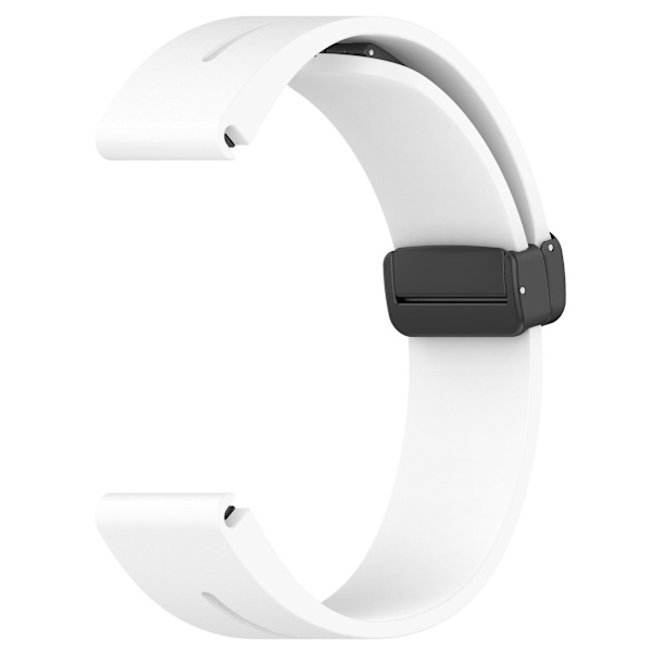 22mm Magnetisk Silikonerem til Huawei Watch Gt 4 46mm/samsung Galaxy Watch3 45mm/garmin Venu 3 Sort Spænde Urrem White
