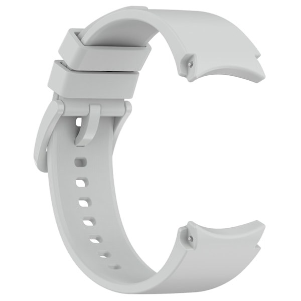 20mm Silikonklokkebånd til Samsung Galaxy Watch6 40mm/44mm/watch6 Classic 43mm/47mm, Fargerik spenne Light Grey