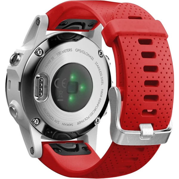 Ersättningsrem för Fenix ​​5s Plus/fenix 6s Pro/fenix 7s/d2 Delta S Smartwatch (silver Spänne-mörkblå) Red