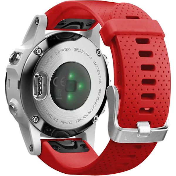 Udskiftningsrem til Fenix ​​5s Plus/fenix 6s Pro/fenix 7s/d2 Delta S Smartwatch (sølvspænde-mørkeblå) Red