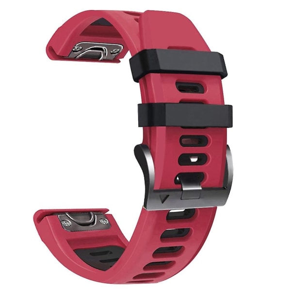 26 mm silikonklokkerem for Garmin Tactix 7 Pro Red Black