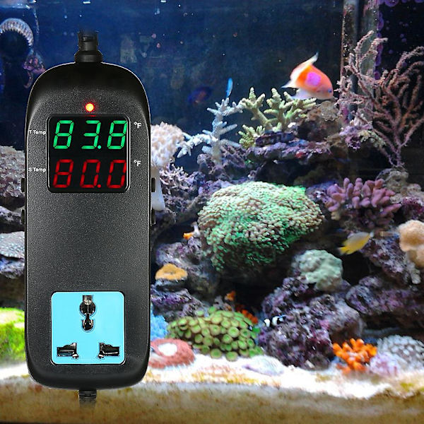 Elektronisk termostat LED digitalt display Opdrætstemperaturkontrol termoelement termostat med stikkontakt AC 90v250v US Plug