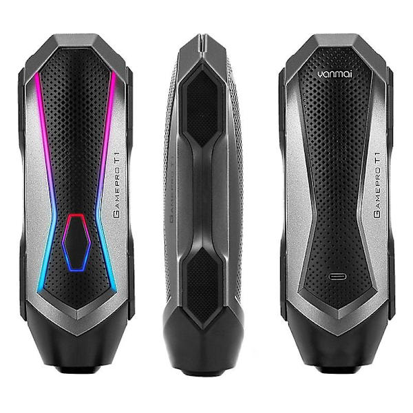 Yanmai T1 Kardioid Kondensator Gaming Mikrofon med RGB Färgglad Belysning & 1,7m Pluggbar USB-C / Typ-C Kabel