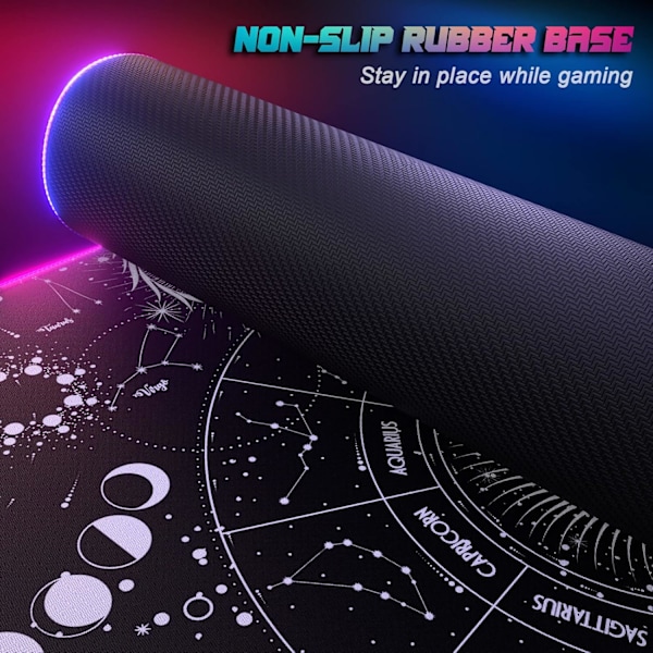 RGB Gaming Musemåtte, 14 Belysningstilstande (300 X 800 X 3 Mm)
