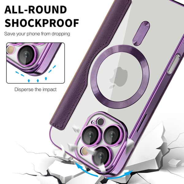 Fodral för iPhone 16 Pro Max Galvaniserande Magnetiskt Skyddsfodral Gray
