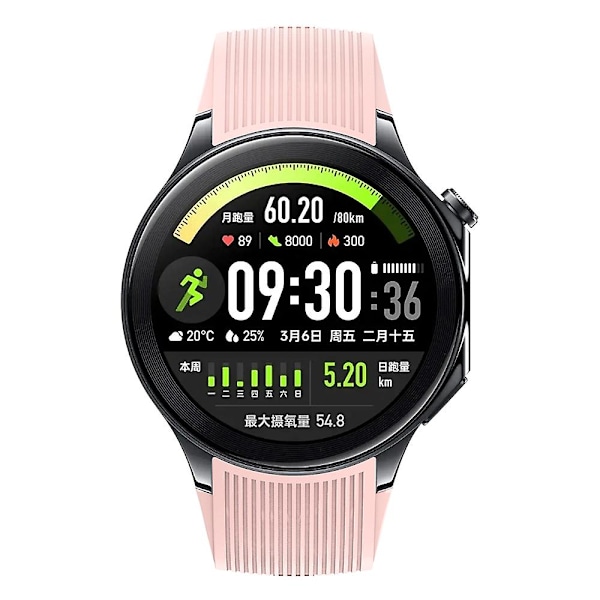 Mjuk silikonersättningsrem för Oppo Watch X, justerbart armband Rose Pink