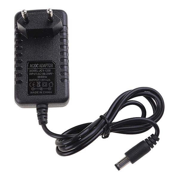 12v 2a AC-omvandlaradapter för DC 5.5x2.1mm+4.0x1.7mm strömkabel 1m