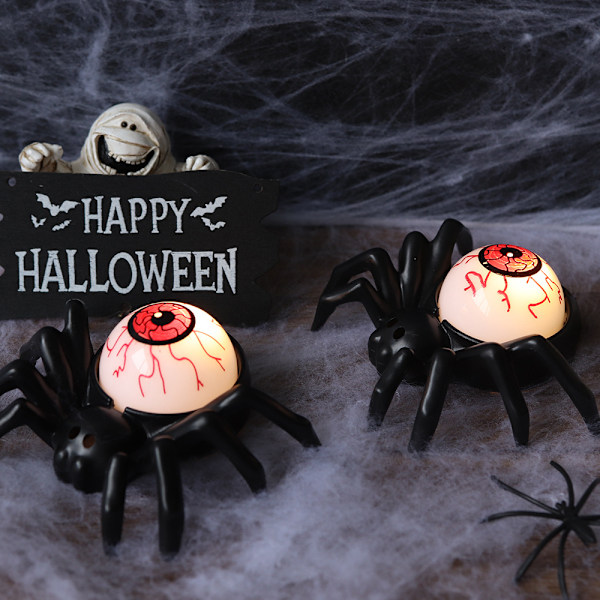 Halloween-hämähäkit 6 kpl Valoisaa Koristetta Hämähäkkikoriste Vääriä Silmämunia Oranssissa Väri