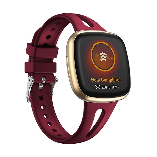 For Fitbit Versa 3 / 4 Silikon Watch Band, Størrelse:S S Wine Red