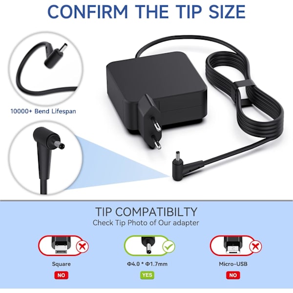 Lader for Lenovo Ideapad 310 310S 320 330 330S 65W 20V 3.25A Bærbar Adapter