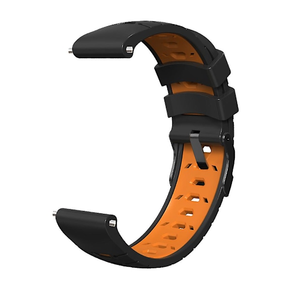 KLB-SSTXGJ-001 For Samsung Galaxy Watch3 45mm / Huawei Watch Ultimate Trapezoidal Silicone 22mm Watch Band Black Orange