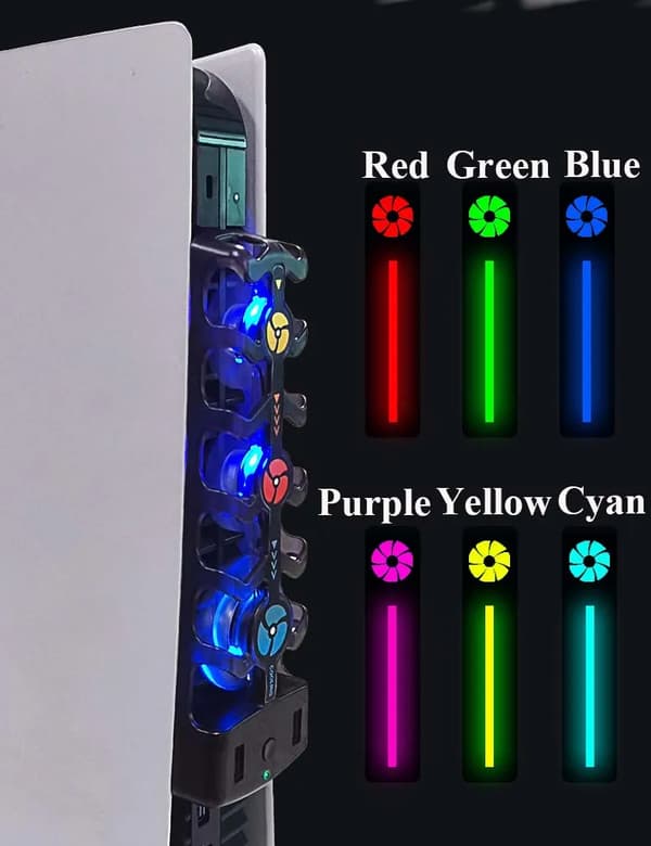 Køleventilator - Rgb Effektivt Kølesystem 3-Hastighed Stille Til Ps5