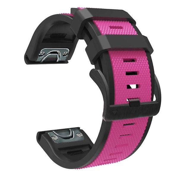 Tvåfärgsband, mjuk silikonrem, svettsäker för Garmin-Fenix6 armband Pink black 22