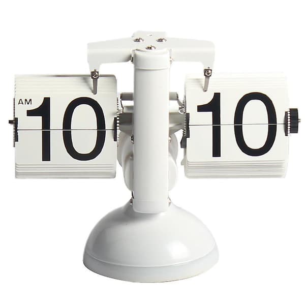 Flip Digital Clock Small Scale Bordklocka Flip Clock Quartz Clock Heminredning White