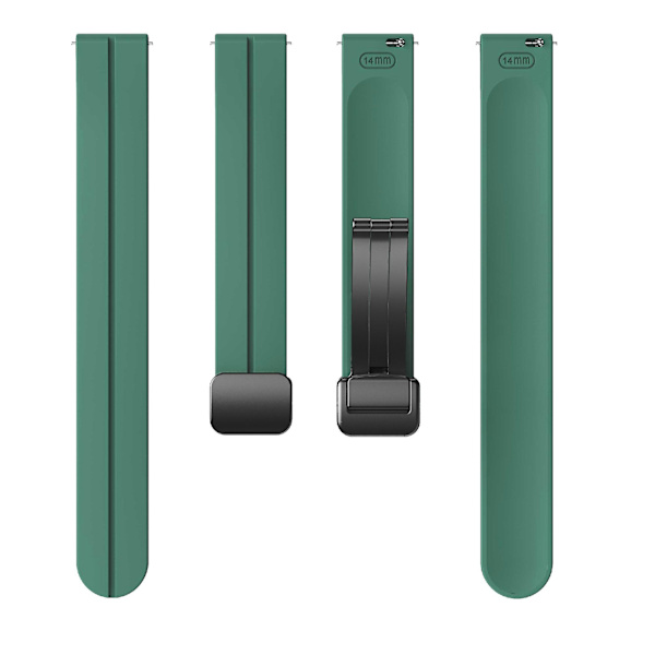 Garmin Lily 2 -silikoniranneke magneettisella taittolukolla Pine Needle Green Black Buckle