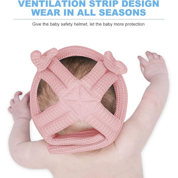 Hovedbeskyttelsespude, Bomuld og Tencel Mesh Anti-fald Hætte (Pink)