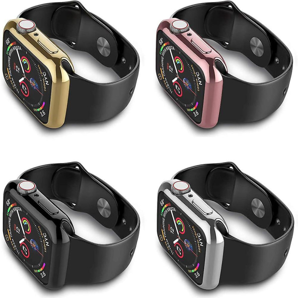 Skærmbeskytter til Apple Watch Case 45 mm 41 mm 44 mm 40 mm 42 mm Tilbehør All-around Tpu Bumper Cover Series 7 8 4 6 Se 5 3 40MM Series 456 SE gold