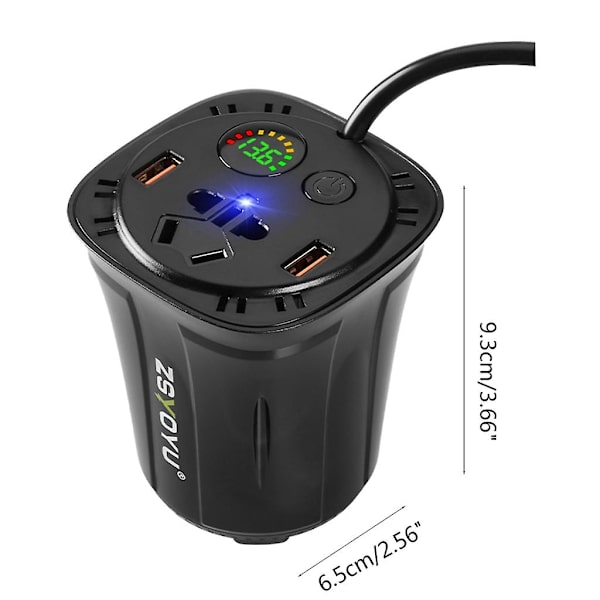 Dc 12v til Ac 110v 220v Bilkonverter Usb Strømforsyning Adapter Bil Inverter Red 110V
