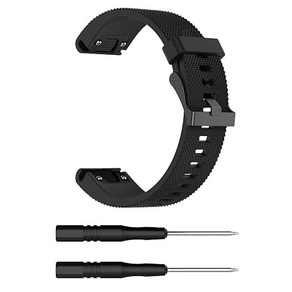 For Garmin Fenix 5S (20mm) Silikon Watch Band (Hvit) Black