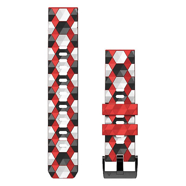 For Garmin Fenix 7/Descent G1/Epix Gen2 Silikone Urrem Fodboldmønster 22mm TPE Urrem Red