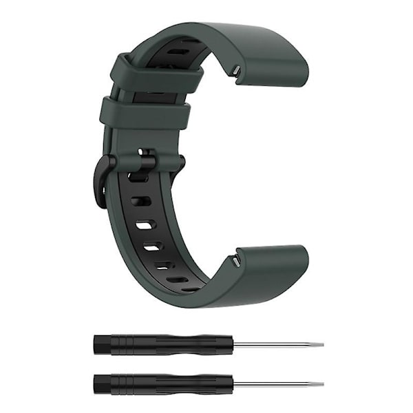 Silikonarmbandsbälte för Fenix ​​7X Watch Soft Strap Loop Armband Green black