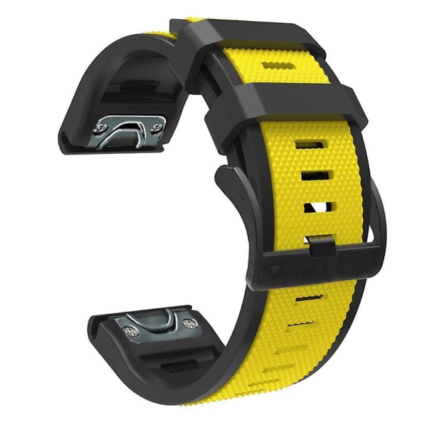 Tvåfärgsband, mjuk silikonrem, svettsäker för Garmin-Fenix6 armband Yellow black 26