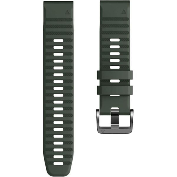 Kompatibel med Fenix 6X/7X Band 26mm Easy-fit Mjukt Silikon Armbandsersättning för Fenix 5X/Fenix 5X Plus/Fenix 3 Smartklockor (Svart) Olive Green