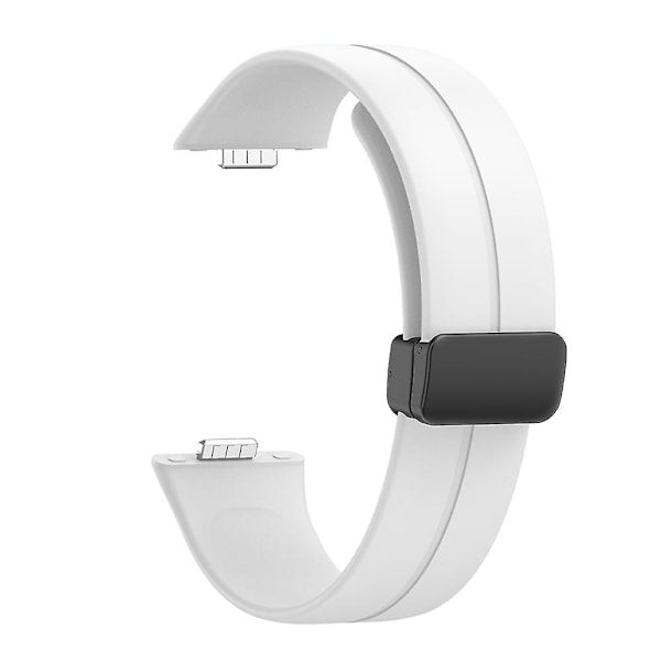 For Huawei Watch Fit 3 Silikonrem med magnetisk foldespenne White