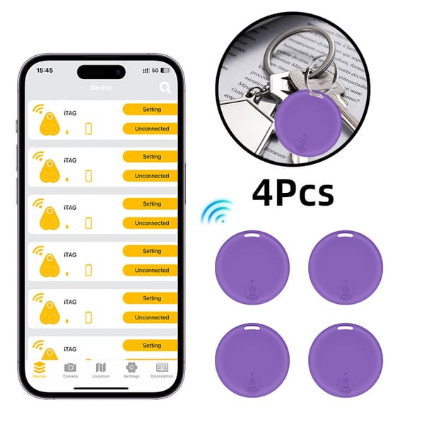 Anti-tapps-enhet Smart alarmposisjonering 5.0 Bluetooth Lilla