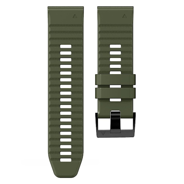 For Garmin Tactix Delta/Enduro Horisontale Striper Silikon Erstatningsklokke Rem Justerbar Håndleddsbånd Army Green  Black
