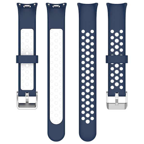 Dubbelfärgat justerbart handledsband i silikon för Xiaomi Smart Band 8 Blue White