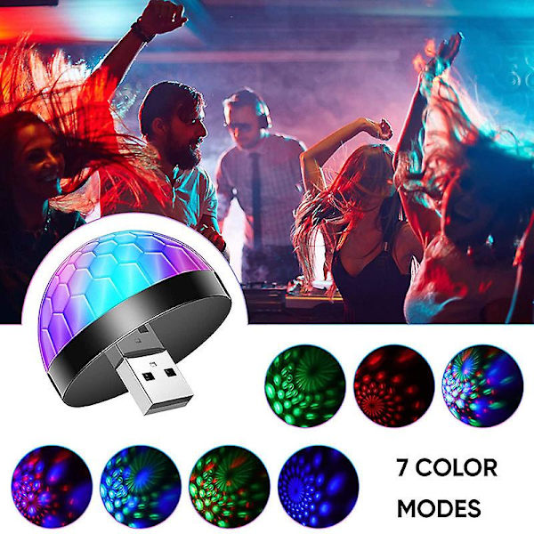 4 stk Usb Mini Disco Kuglelys Dj Ball Party Flash