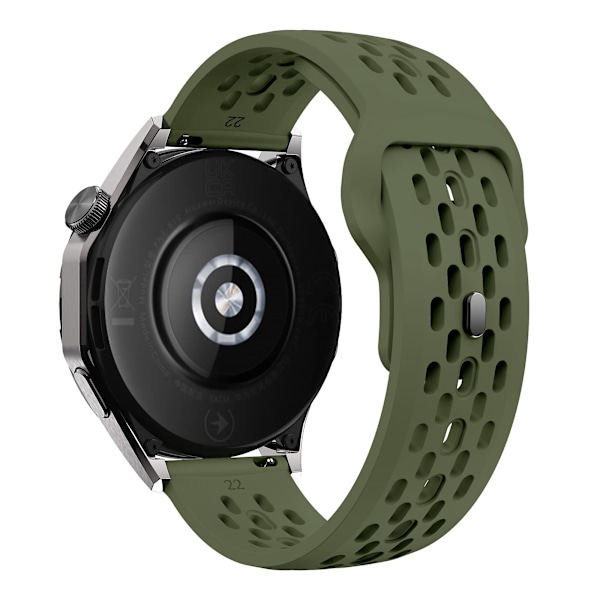 För Garmin vivoactive 5 / Venu 2 Plus Silikonklockarmband 20mm Hålig Justerbar Rem Army Green