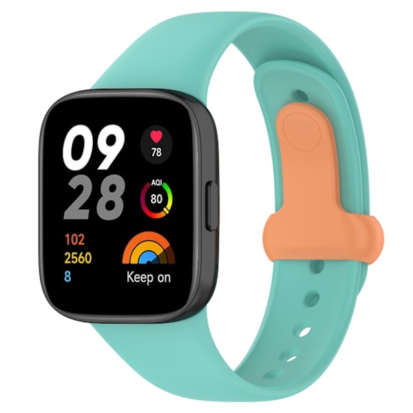 Silikonarmbånd for Redmi Watch 3 Cyan Orange