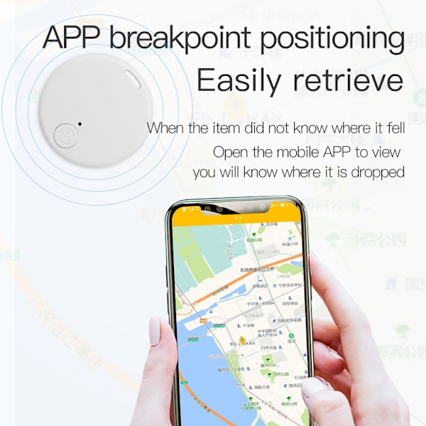 Anti-tapt Enhet Smart Rund Bluetooth Hvit