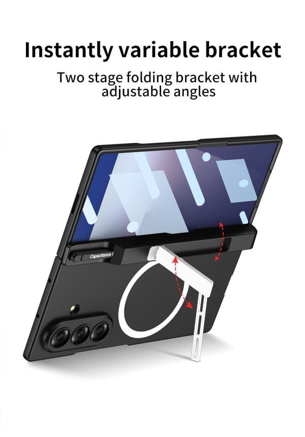 Fodral för Samsung Galaxy Z Fold7, med penna, stöder trådlös laddning; laddare ingår ej Gray Compatible For Galaxy Z Fold7