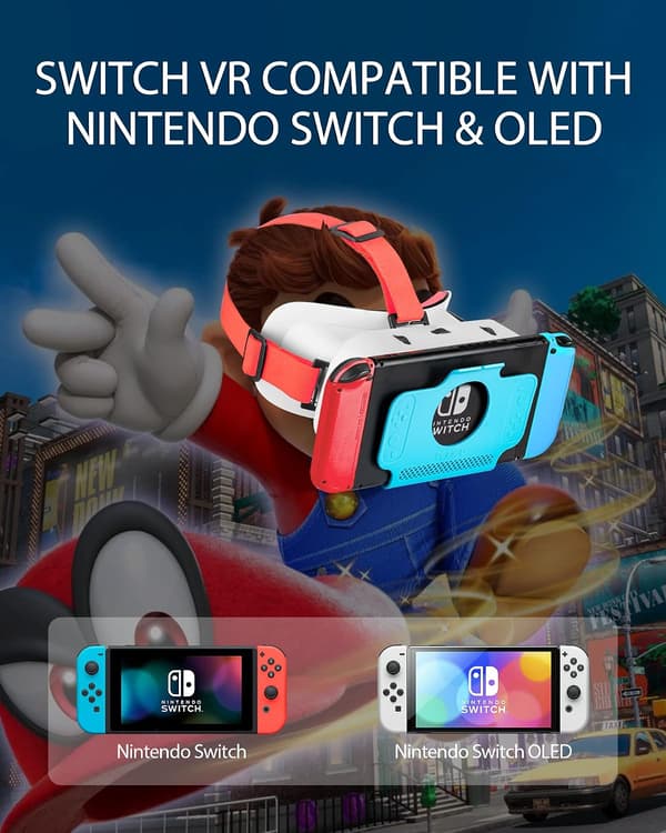 Virtuaalitodellisuuslasit - Säädettävät 3D-linssit, Nintendo Switchille/Oledille (vihreä)