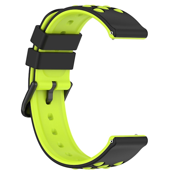 Universell 20mm mjukt silikonarmband för Garmin Venu 2 Plus/Venu Sq 2 med dubbla färger och stort hål Black  Green