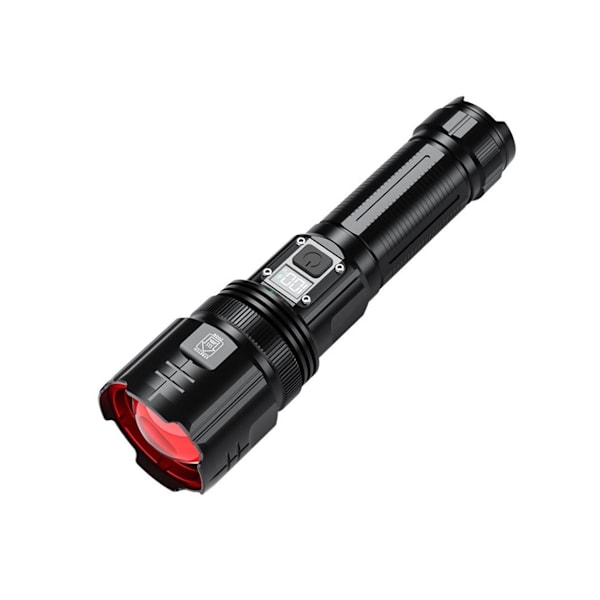 Superstarka LED-ficklampor 200 000 Lumen Uppladdningsbara Ficklampor Med Digital Effektvisning Zoombar Taktisk Ficklampa 5 Lägen För Camping