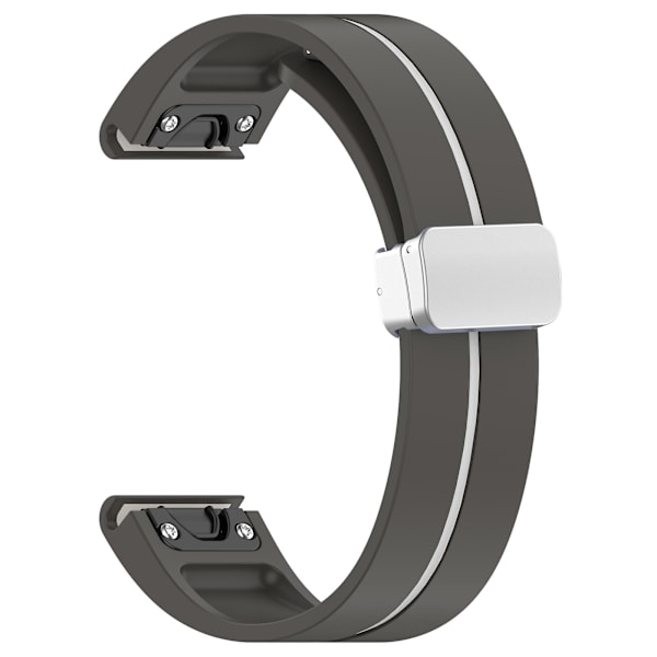 20mm Kaksiväri Silikoninen Magneettinen Hopea Solki Ranneke Samsung Galaxy Watch 6/6 Classic/5/4 Grey White