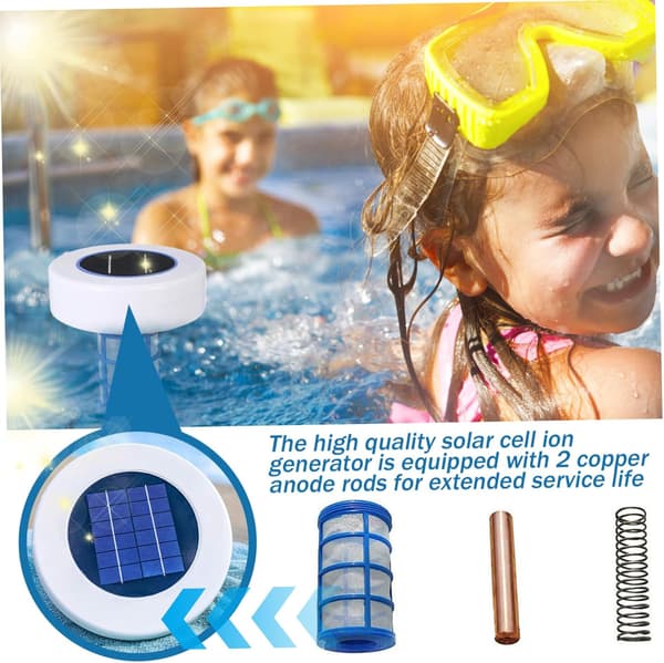 Solar Pool Ionizer Pool Med Borste, Minskar Flytande Klor