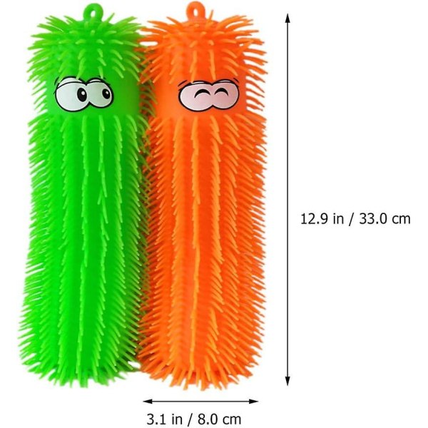 4 kpl Puffer Worms Luminous Caterpillar Lelut Syttyvät Puffer Balls Ilmatäytteiset Sensor Lelut