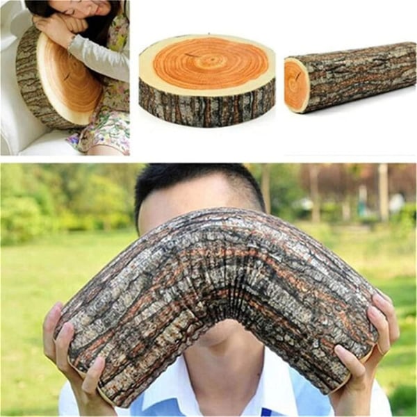 Naturligt træ Design Træstamme Log Pude Blød Stol Pude Puder Gave Hjemmesofa Pude Style1