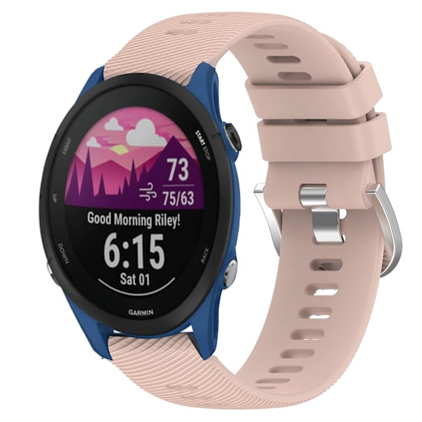 Ensfarvet silikoneurrem til Garmin Forerunner 255S Pink
