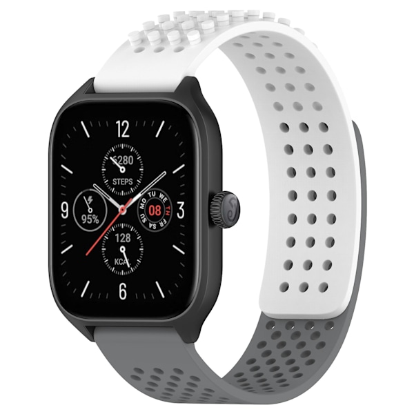 22mm silikonklockarmband för Huami Amazfit Gtr 4 46mm/garmin Forerunner 255/huawei Watch 3 Pro White   Grey