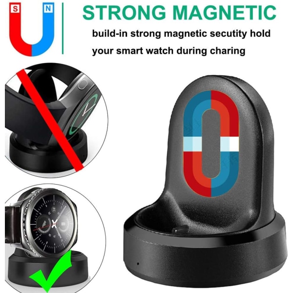 Oplader til Samsung Galaxy Watch 1 42mm/46mm, erstatningsopladningsdock til Galaxy Watch SM-R800/R810/R815 Smart Watch (sort)