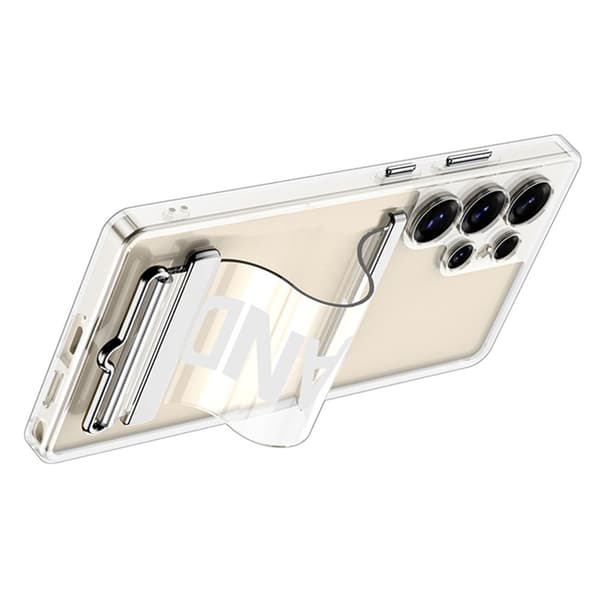 Etui til Samsung Galaxy S25 Ultra, med TPU+PC håndledsrem og støtte Silver